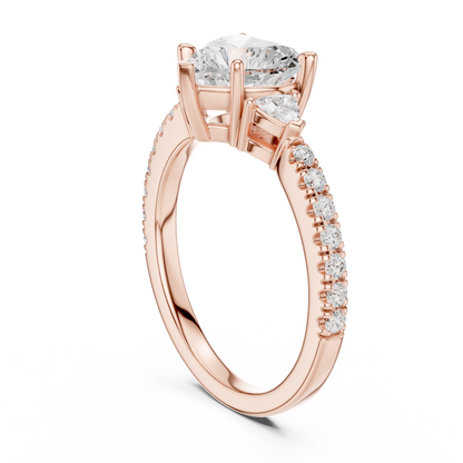 Heart-Cut Diamond Three-Stone Engagement Ring