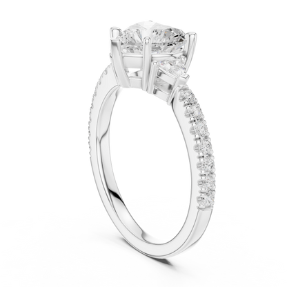 Heart-Cut Diamond Three-Stone Engagement Ring