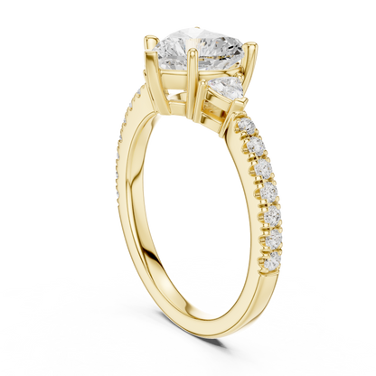 Heart-Cut Diamond Three-Stone Engagement Ring