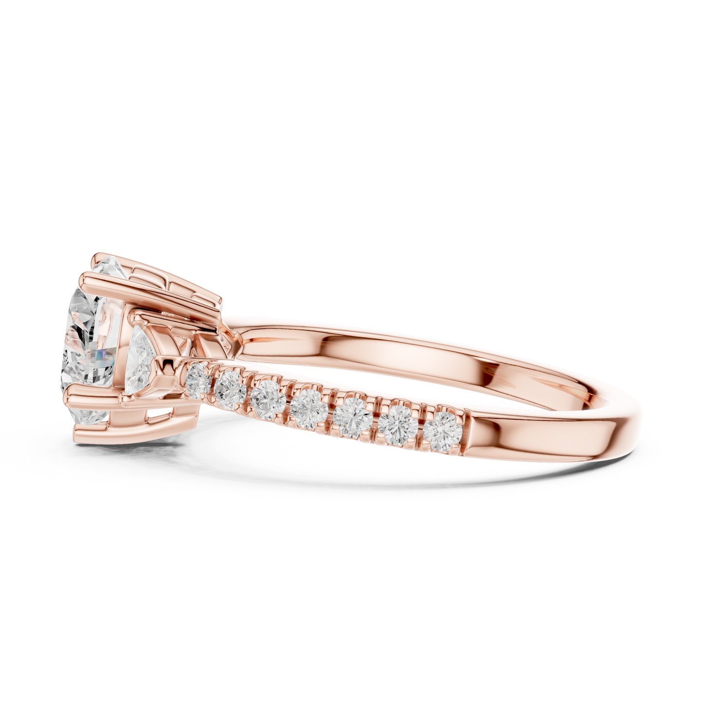 Heart-Cut Diamond Three-Stone Engagement Ring