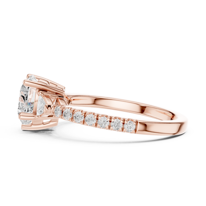 Heart-Cut Diamond Three-Stone Engagement Ring