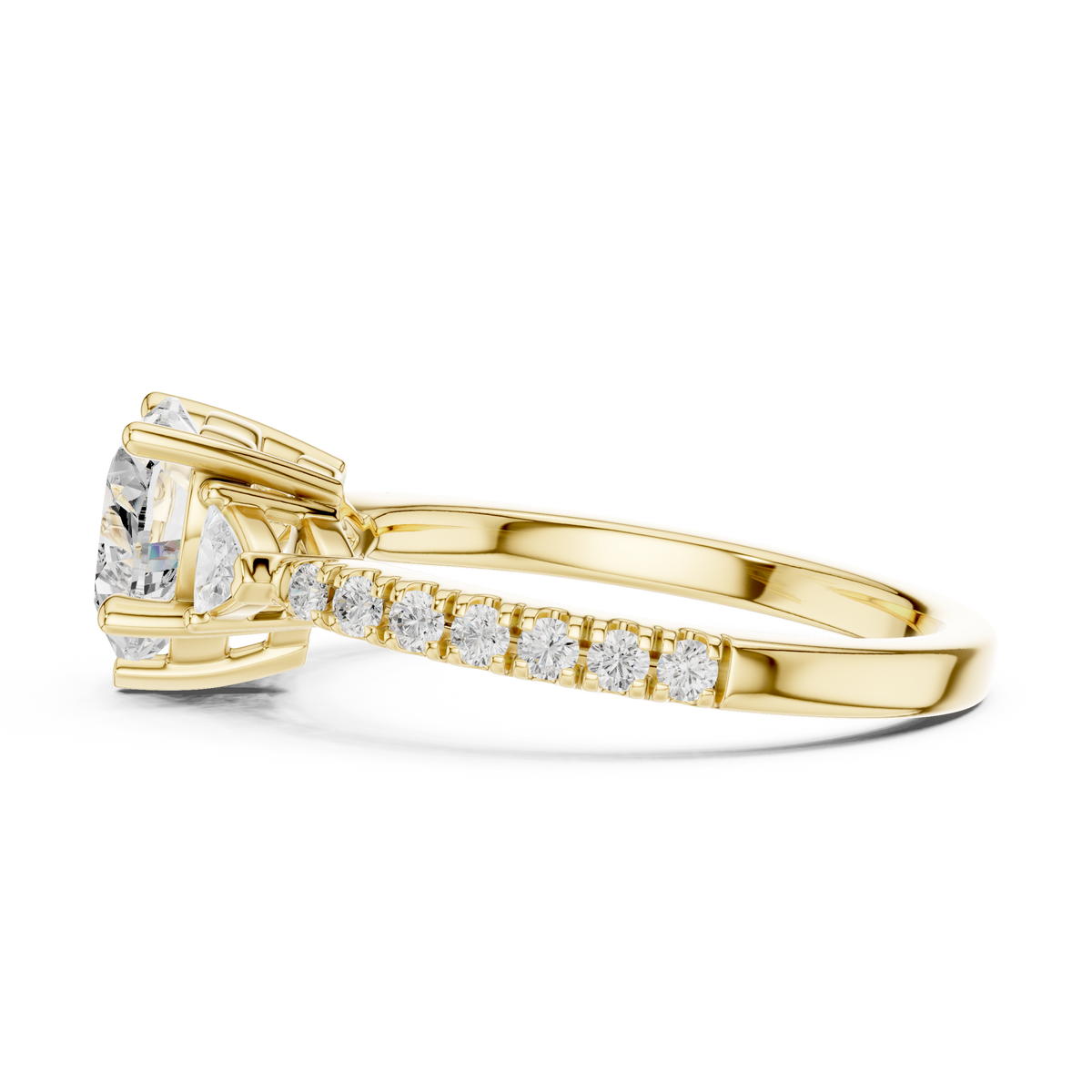 Heart-Cut Diamond Three-Stone Engagement Ring