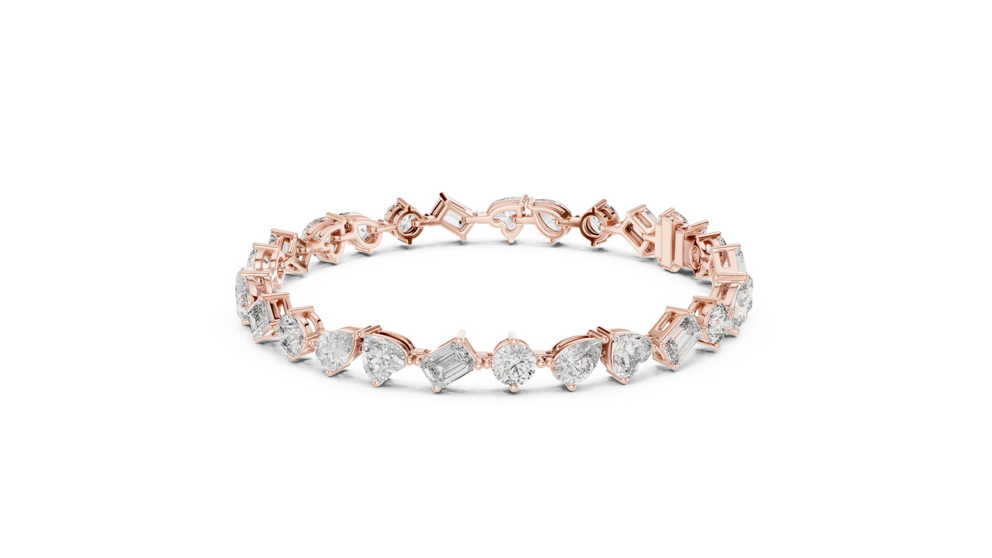 The Multi-Shape Fancy Cut Diamond Tennis Bracelet