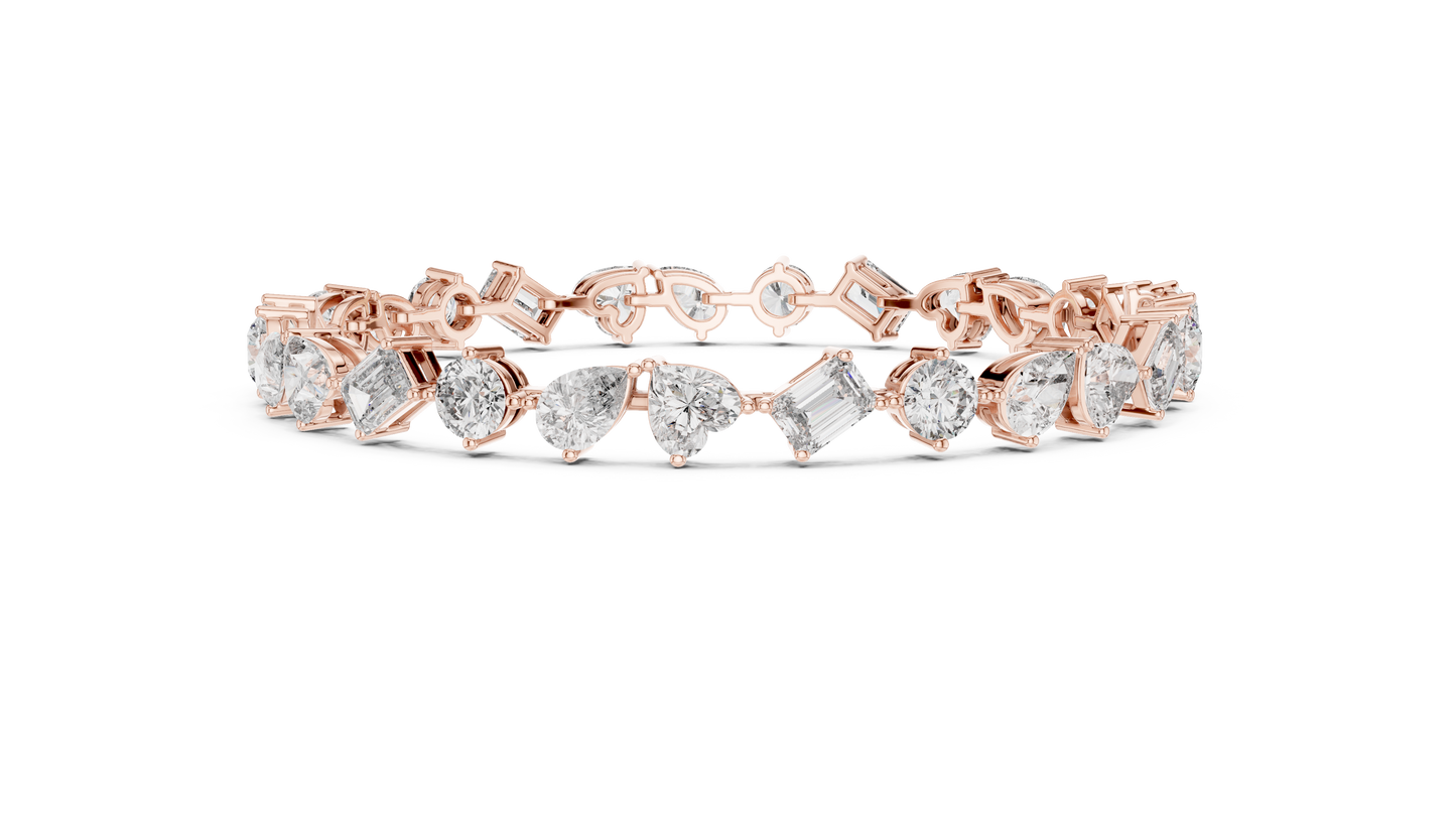 The Multi-Shape Fancy Cut Diamond Tennis Bracelet