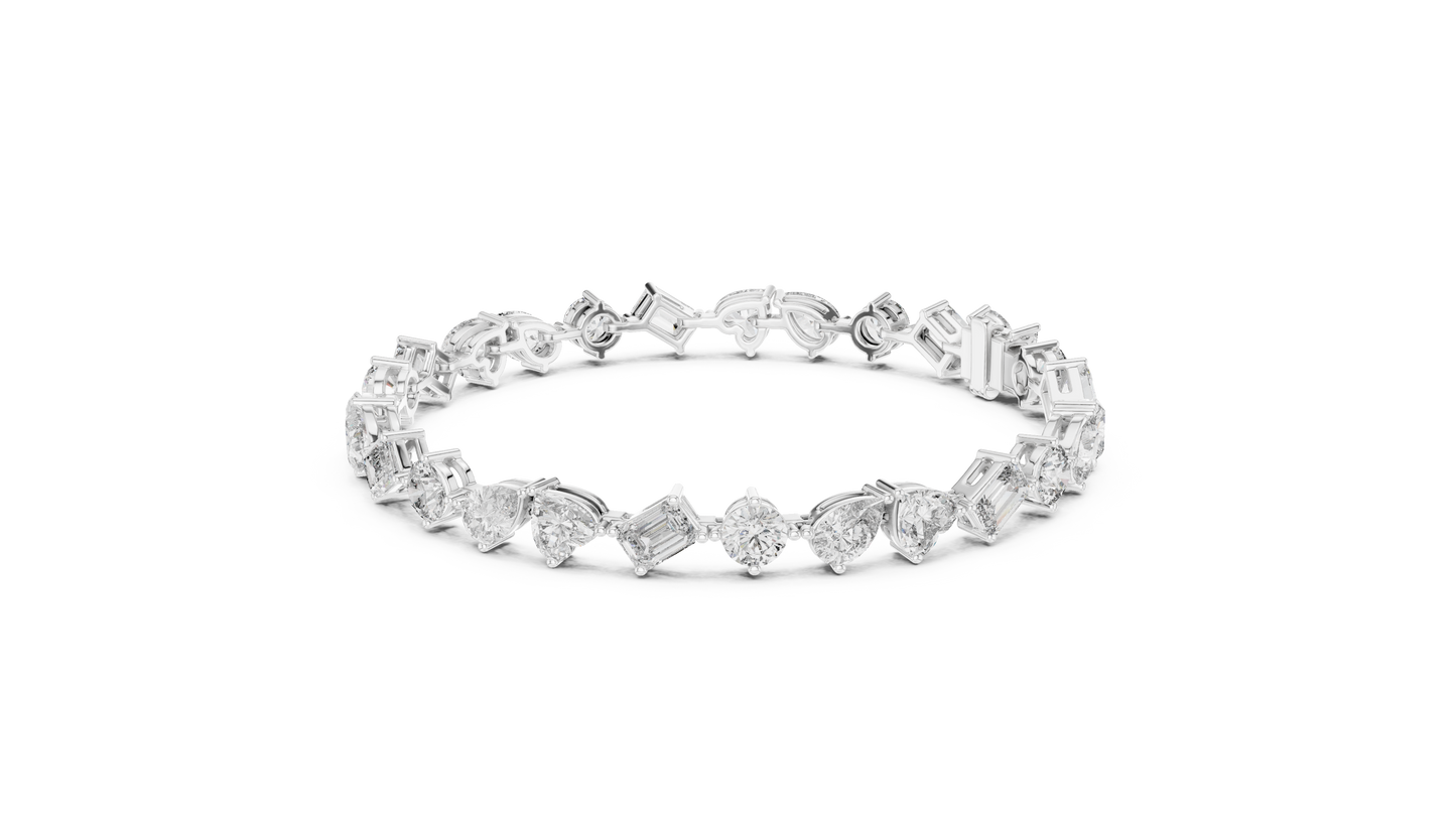 The Multi-Shape Fancy Cut Diamond Tennis Bracelet