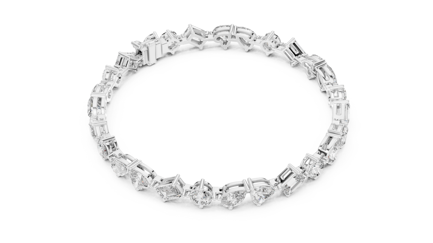 The Multi-Shape Fancy Cut Diamond Tennis Bracelet