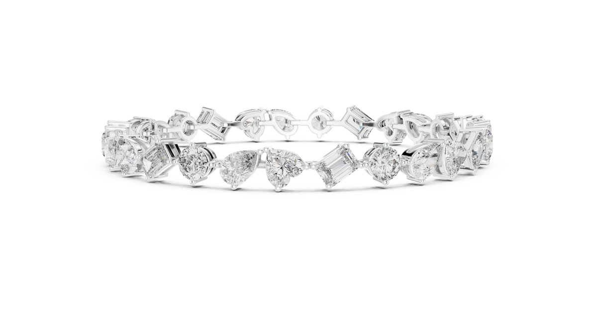 The Multi-Shape Fancy Cut Diamond Tennis Bracelet