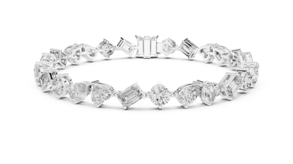 The Multi-Shape Fancy Cut Diamond Tennis Bracelet