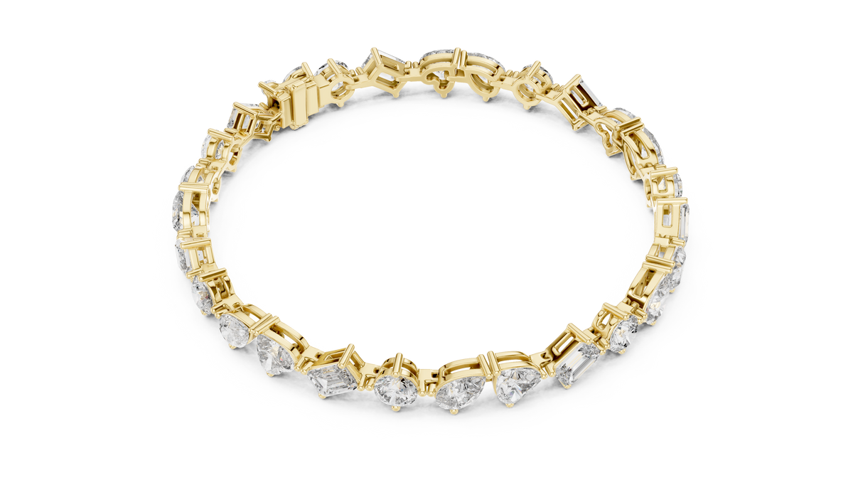 The Multi-Shape Fancy Cut Diamond Tennis Bracelet
