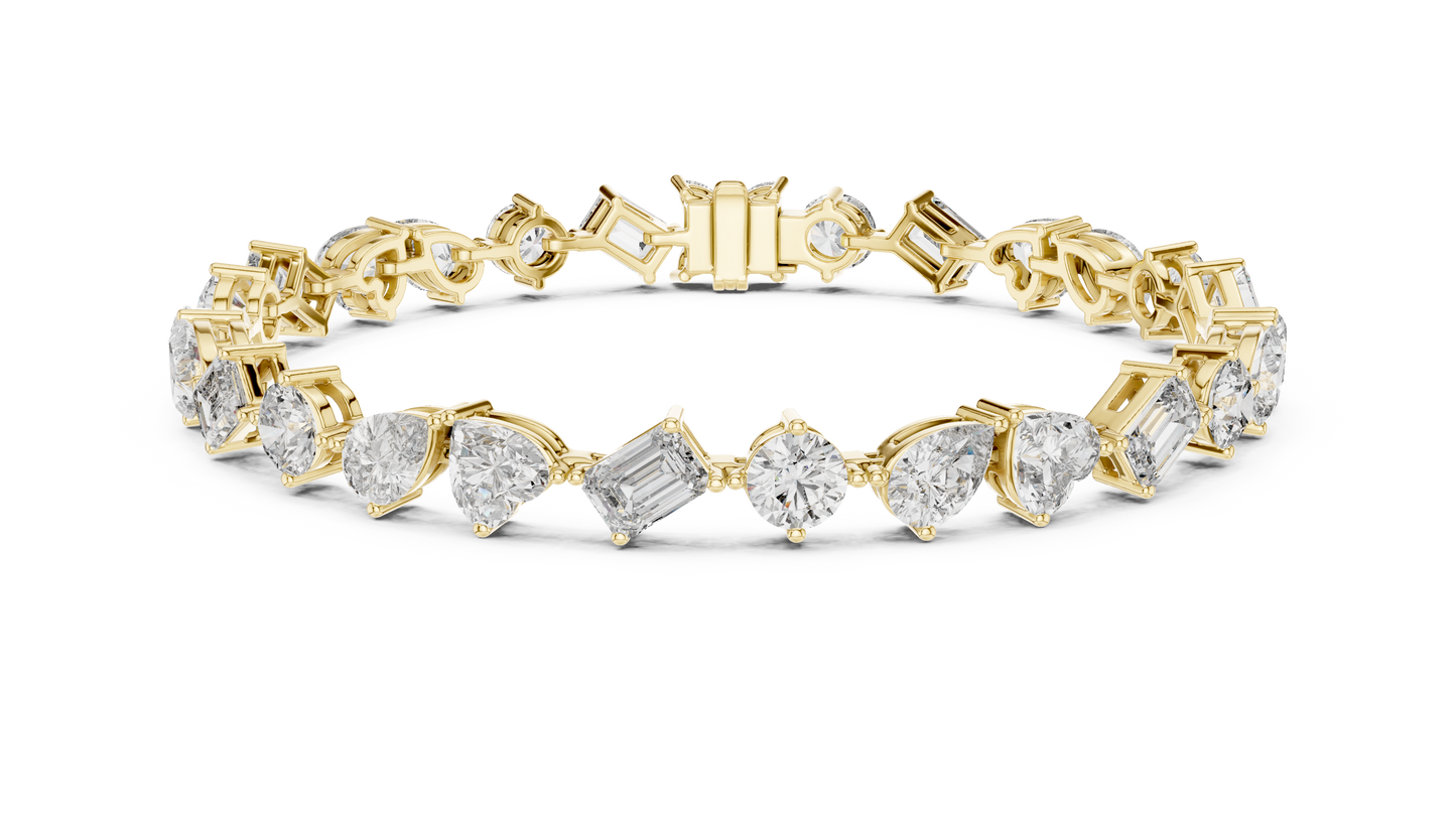 The Multi-Shape Fancy Cut Diamond Tennis Bracelet