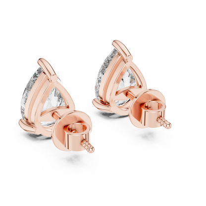 Elegant Pear-Cut Diamond Solitaire Stud Earrings