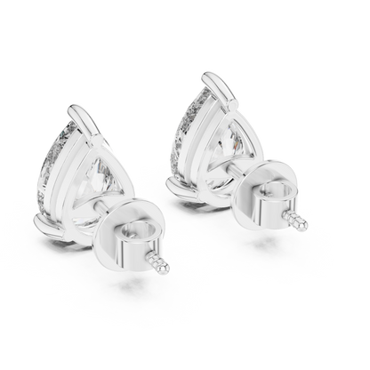 Elegant Pear-Cut Diamond Solitaire Stud Earrings