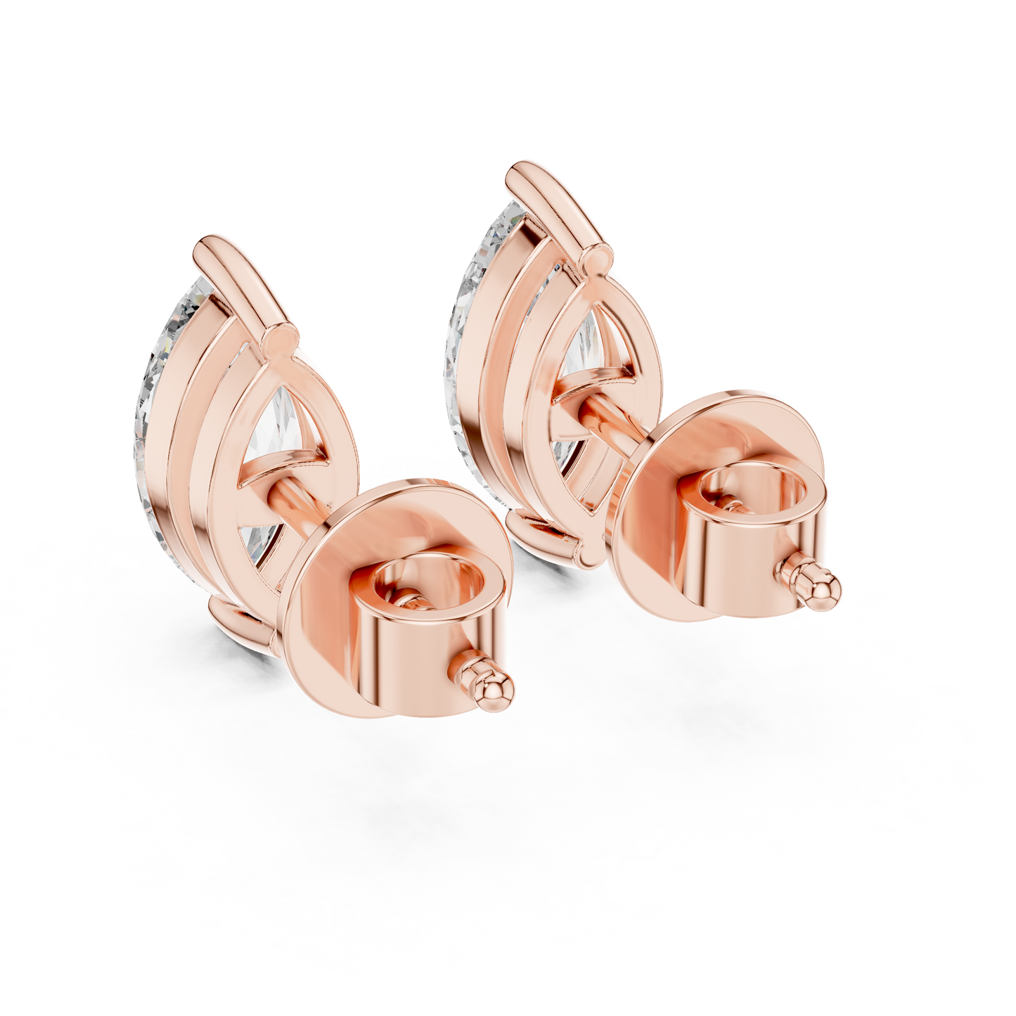 Marquise-Cut Solitaire Diamond Stud Earrings