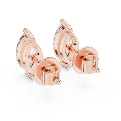 Marquise-Cut Solitaire Diamond Stud Earrings
