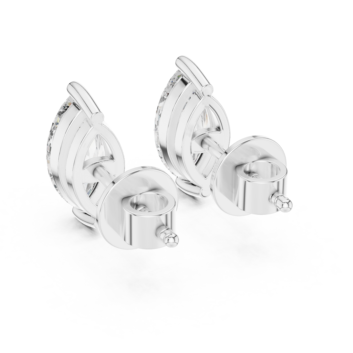 Marquise-Cut Solitaire Diamond Stud Earrings