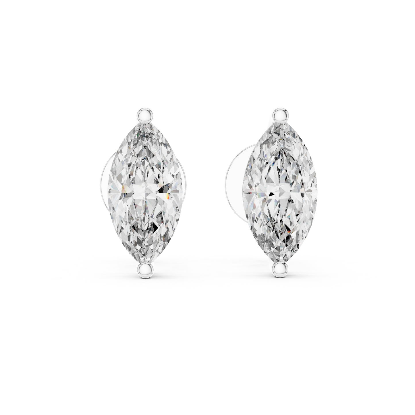 Marquise-Cut Solitaire Diamond Stud Earrings