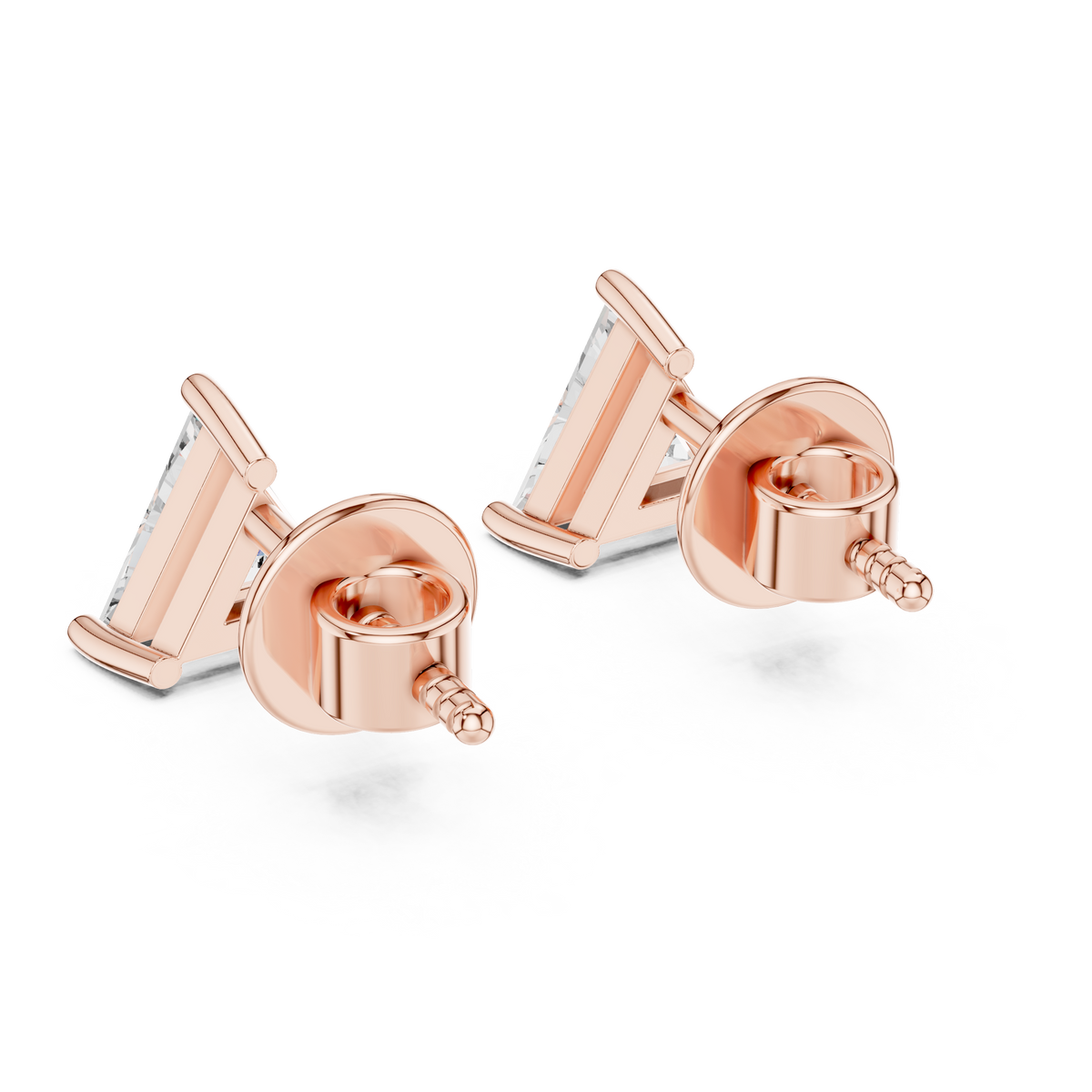 Trillion-Cut Diamond Stud Earrings