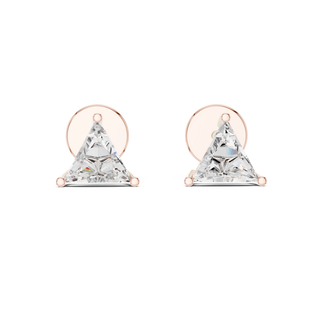 Trillion-Cut Diamond Stud Earrings