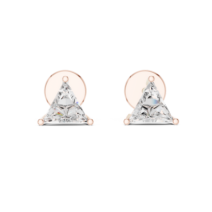 Trillion-Cut Diamond Stud Earrings