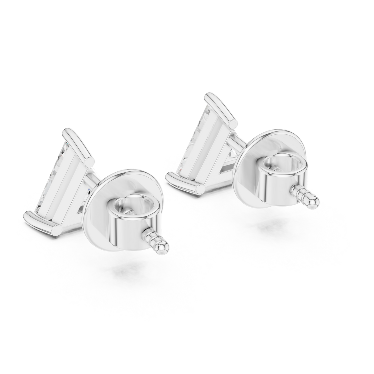 Trillion-Cut Diamond Stud Earrings