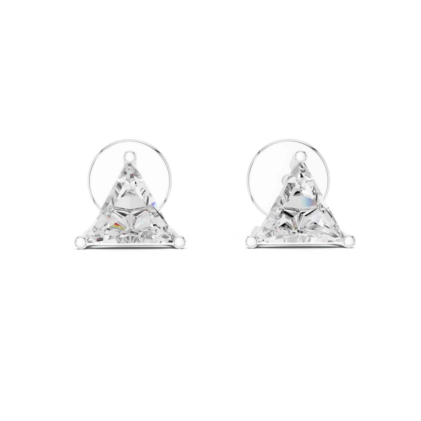 Trillion-Cut Diamond Stud Earrings