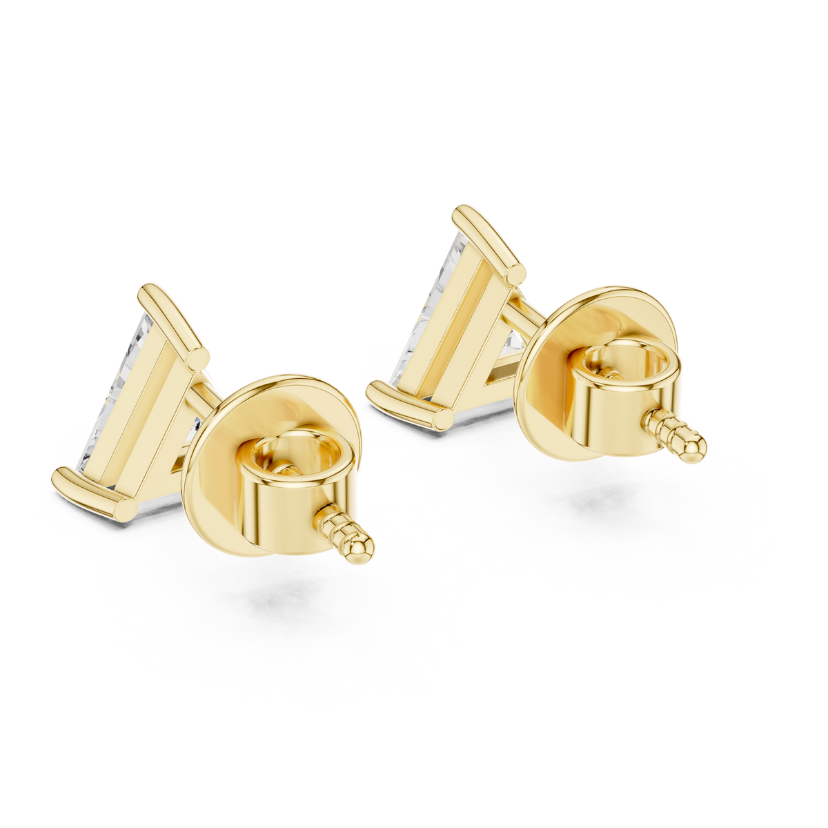 Trillion-Cut Diamond Stud Earrings