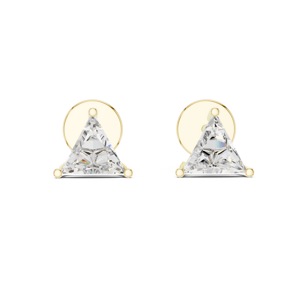 Trillion-Cut Diamond Stud Earrings