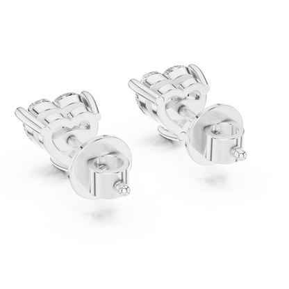 Heart-Shaped Diamond Stud Earrings