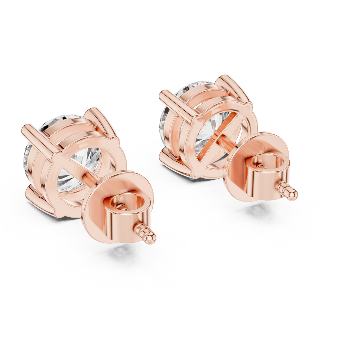 Timeless Brilliance Round Cut Solitaire Stud Earrings