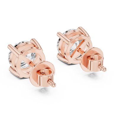 Timeless Brilliance Round Cut Solitaire Stud Earrings