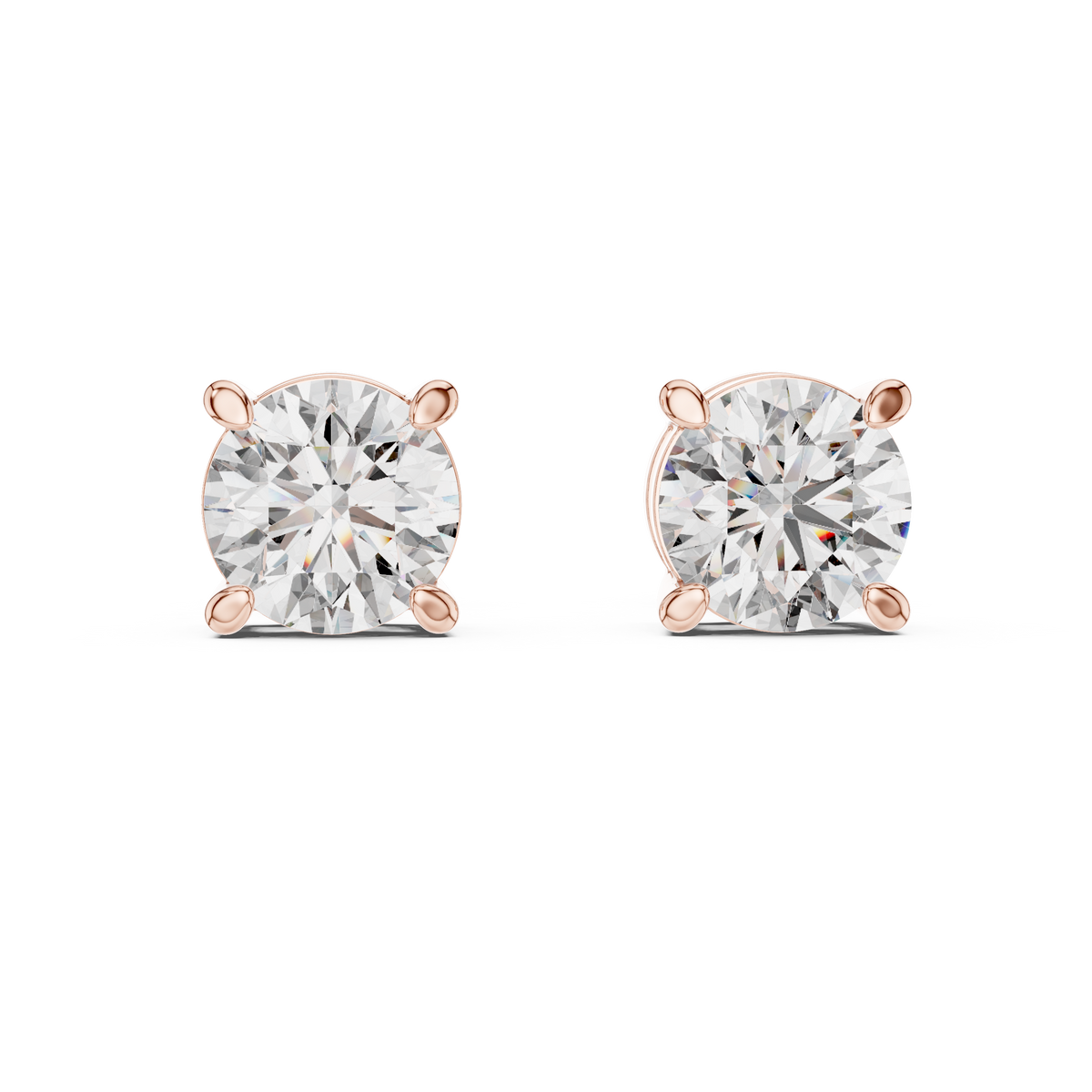 Timeless Brilliance Round Cut Solitaire Stud Earrings