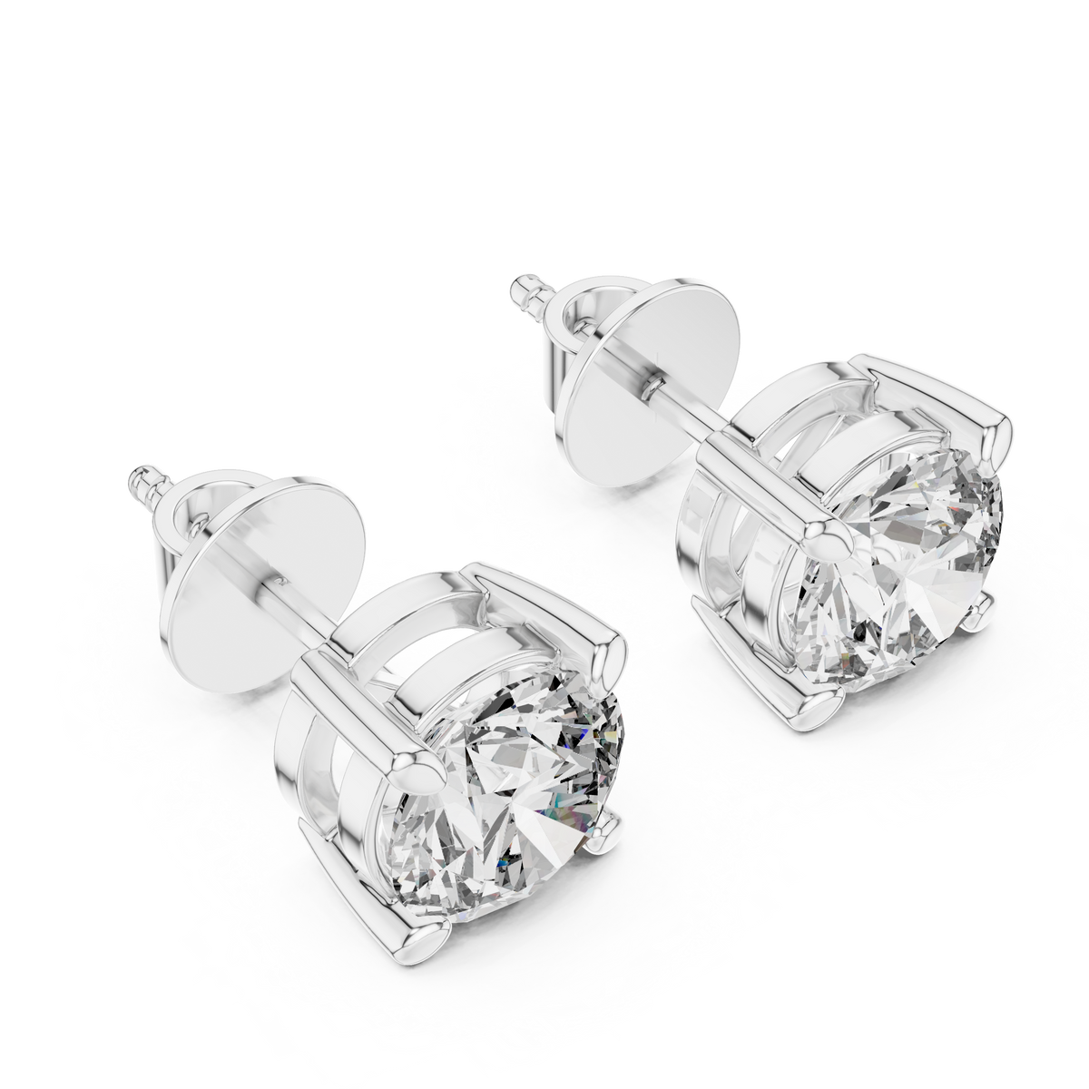 Timeless Brilliance Round Cut Solitaire Stud Earrings