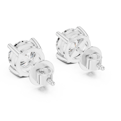 Round Brilliant Diamond Stud Earrings – Classic 4 Prong Solitaire