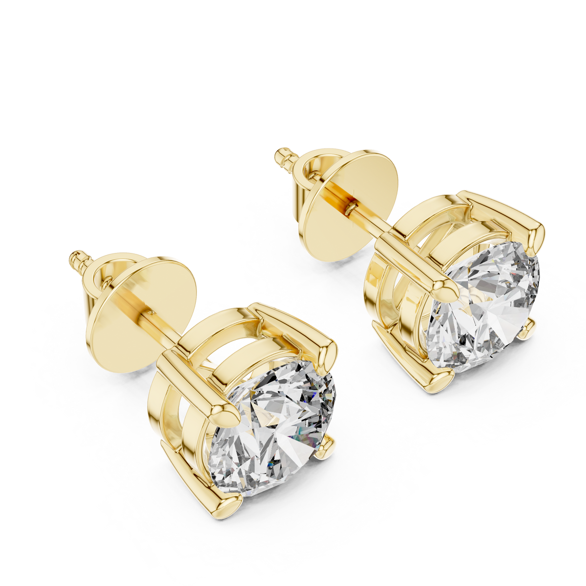 Timeless Brilliance Round Cut Solitaire Stud Earrings