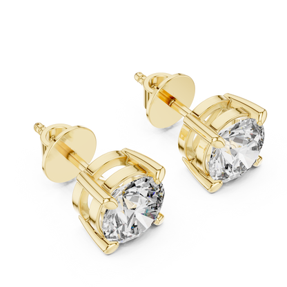 Timeless Brilliance Round Cut Solitaire Stud Earrings