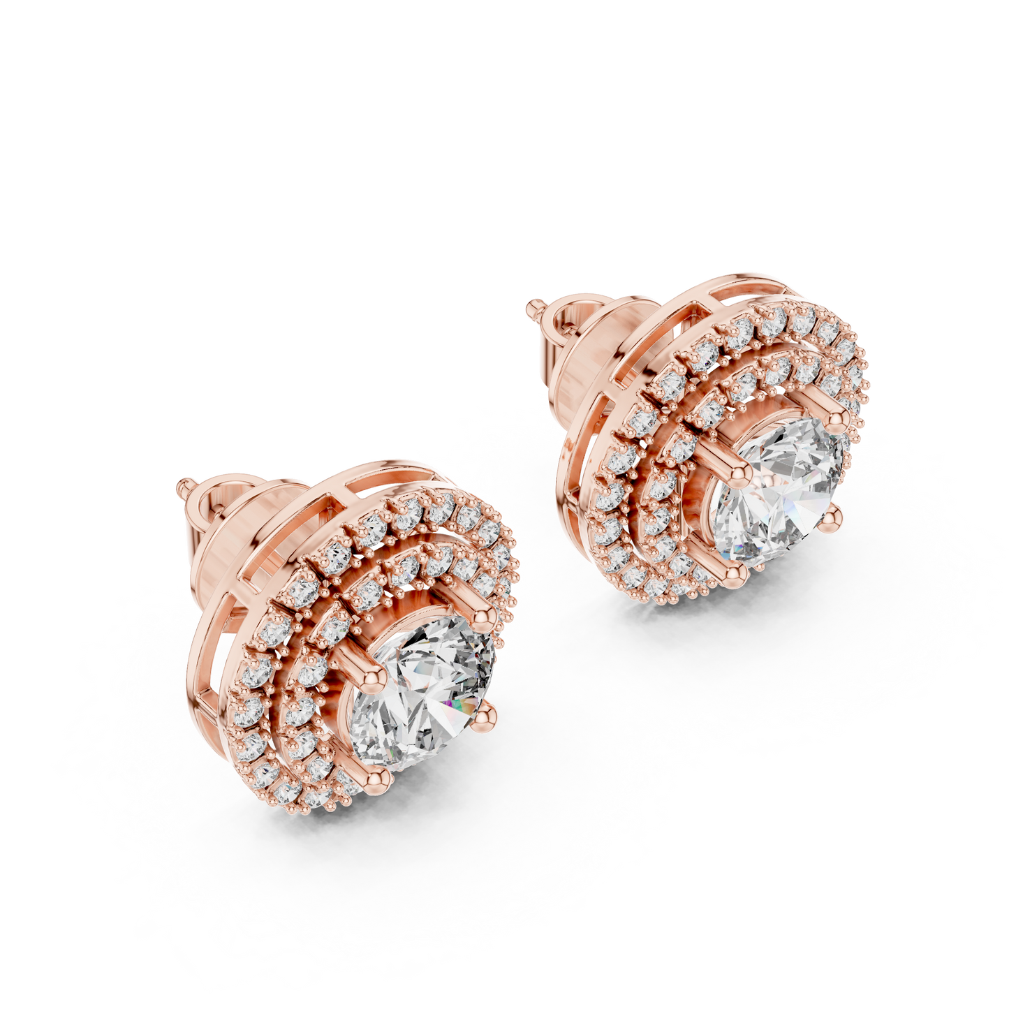 Pear-Shaped Teardrop Diamond Halo Studs
