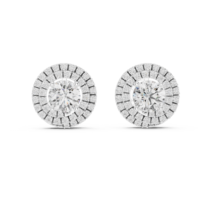 Pear-Shaped Teardrop Diamond Halo Studs