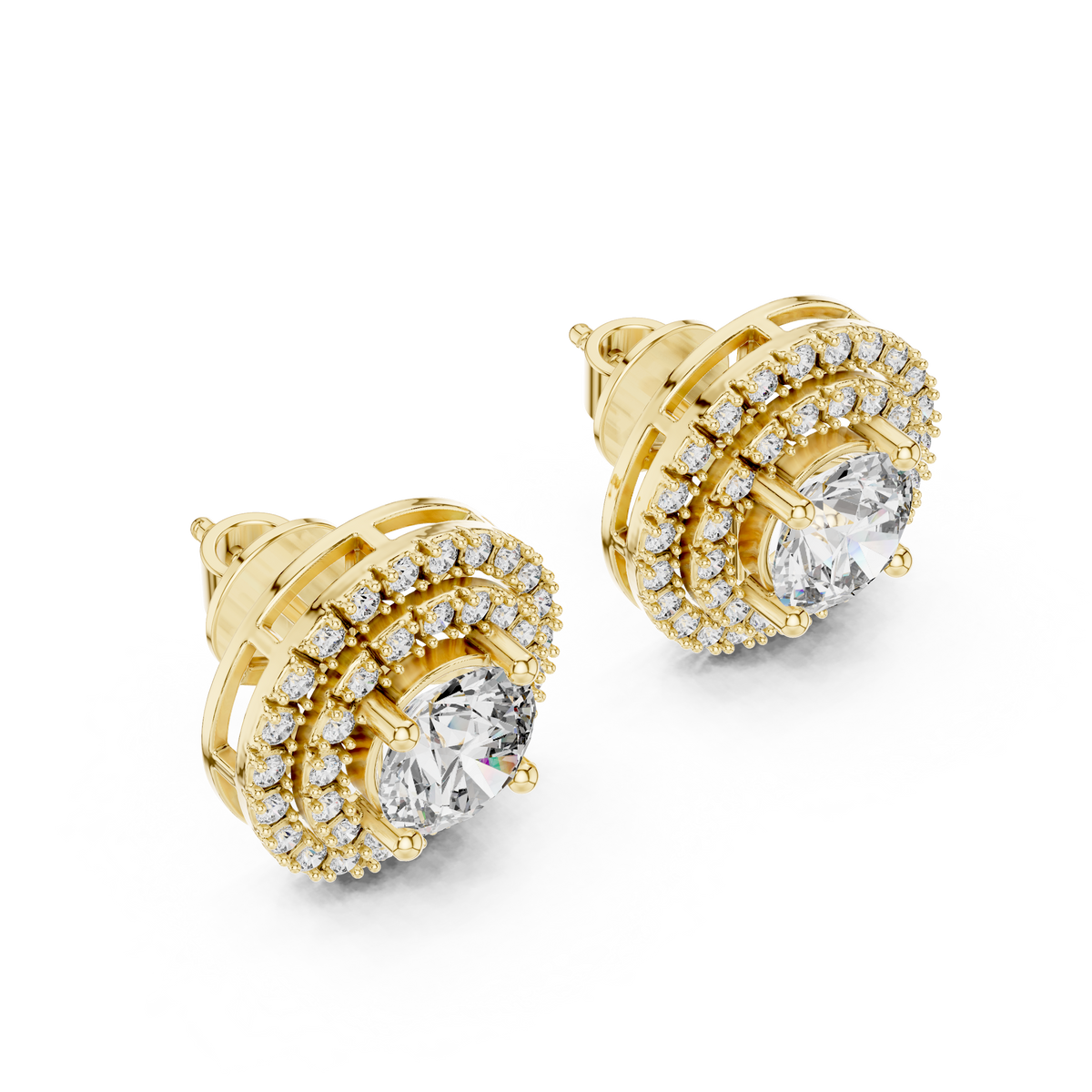 Pear-Shaped Teardrop Diamond Halo Studs