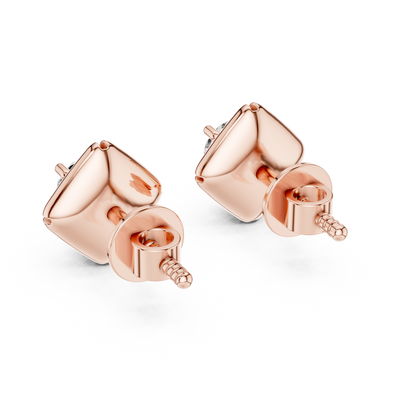 Geometric Rhombus Diamond Halo Studs