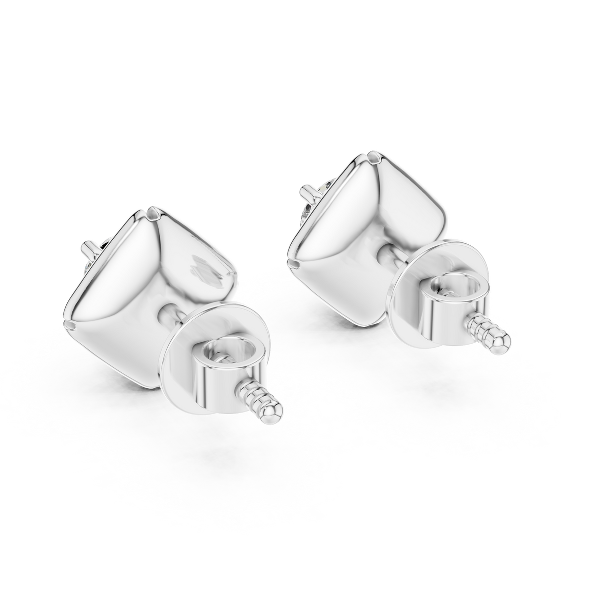 Geometric Rhombus Diamond Halo Studs