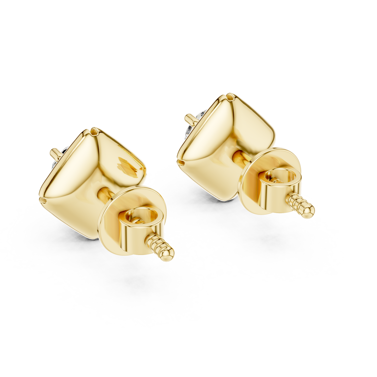 Geometric Rhombus Diamond Halo Studs