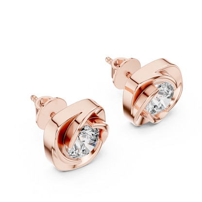 Oval Brilliant Diamond Halo Statement Studs