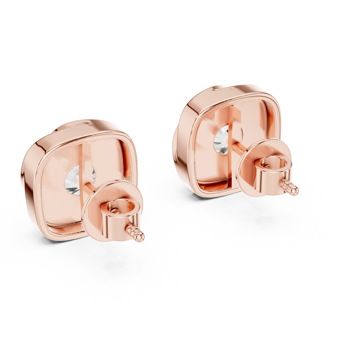 Oval Brilliant Diamond Halo Statement Studs