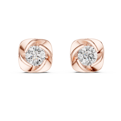 Oval Brilliant Diamond Halo Statement Studs
