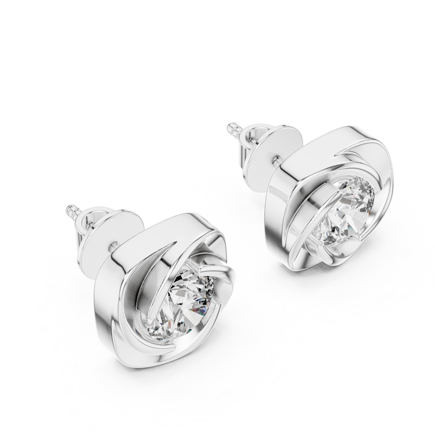 Oval Brilliant Diamond Halo Statement Studs