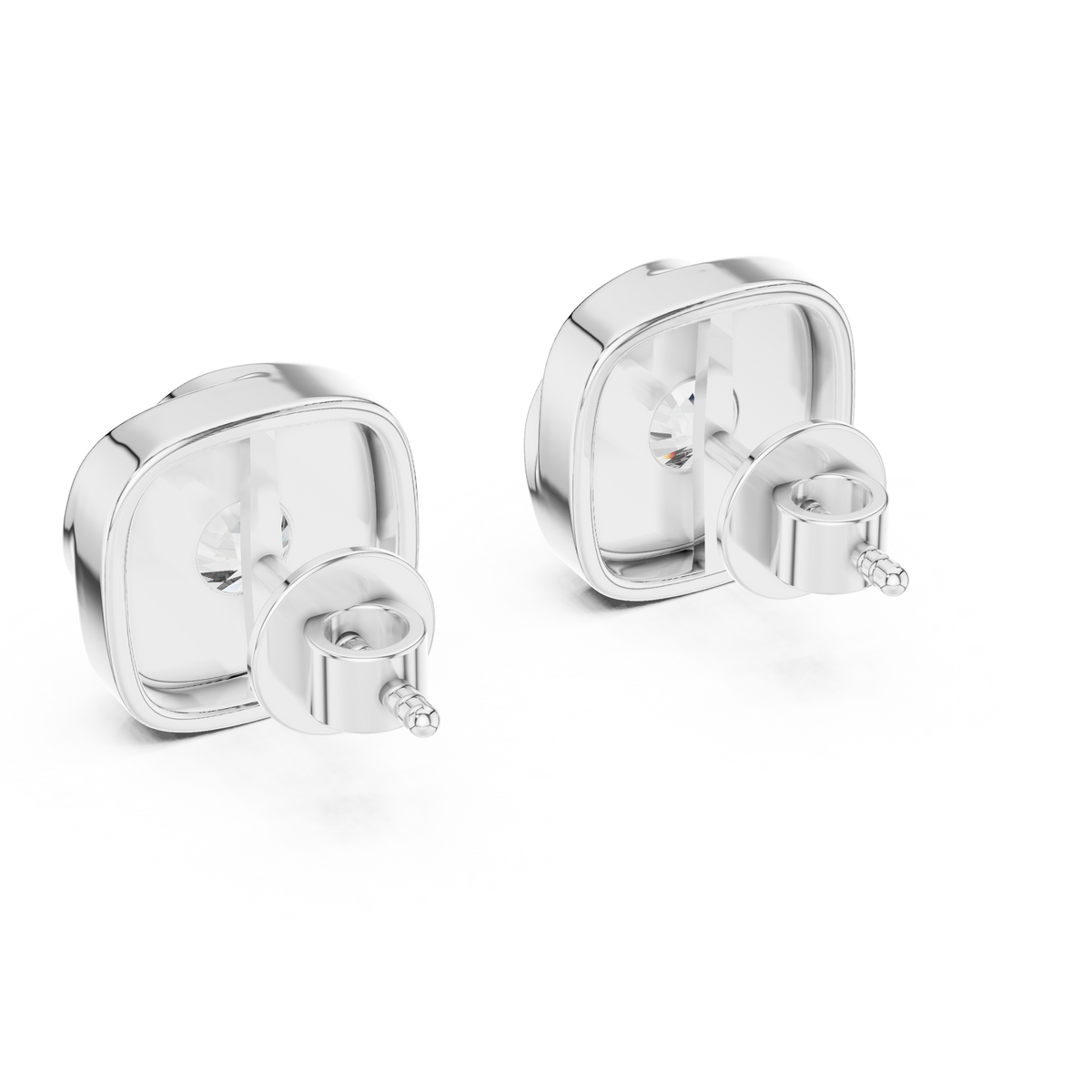 Oval Brilliant Diamond Halo Statement Studs
