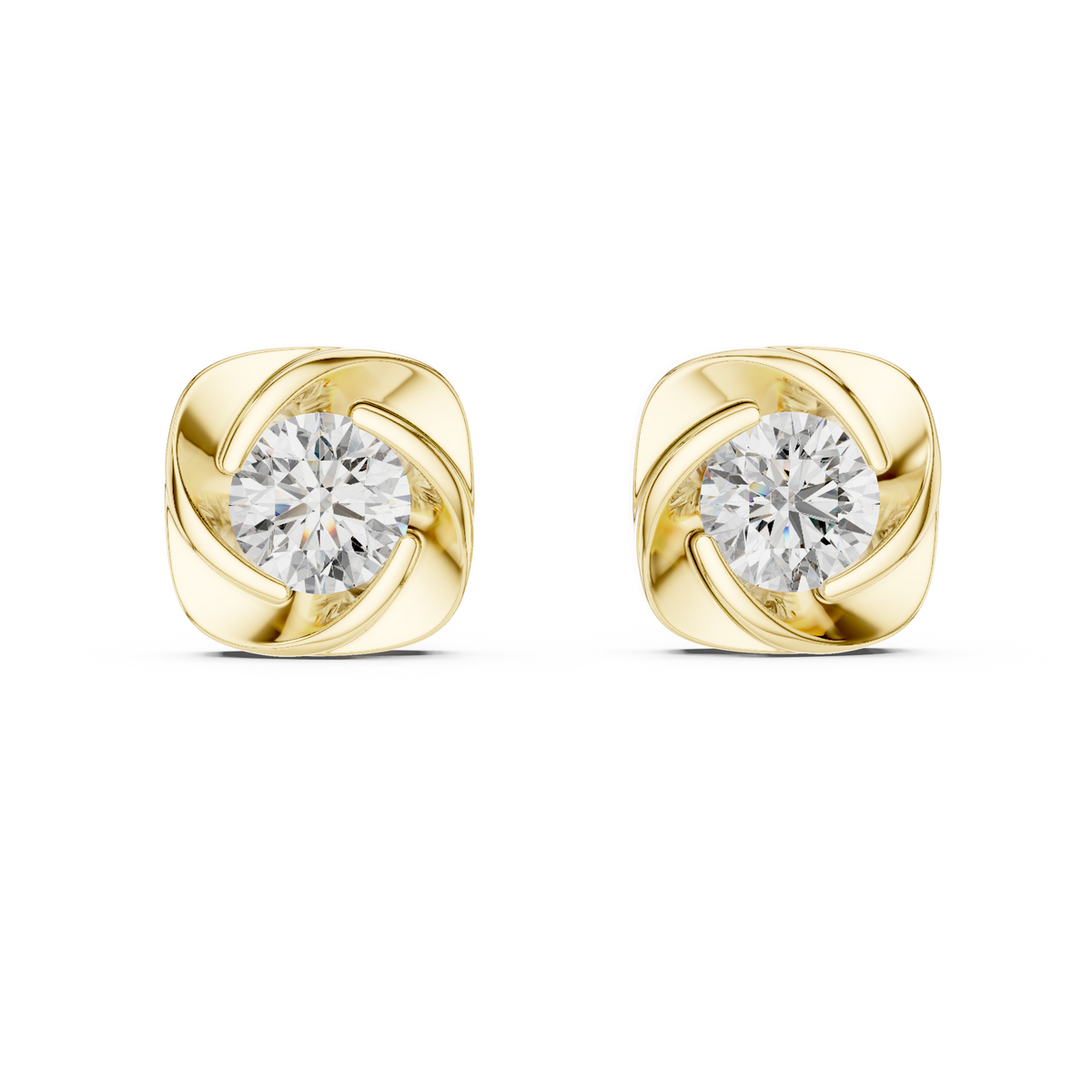 Oval Brilliant Diamond Halo Statement Studs