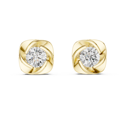 Oval Brilliant Diamond Halo Statement Studs