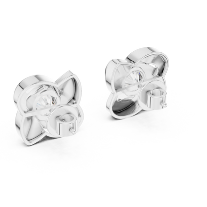 Emerald-Cut Diamond Art Deco Halo Studs