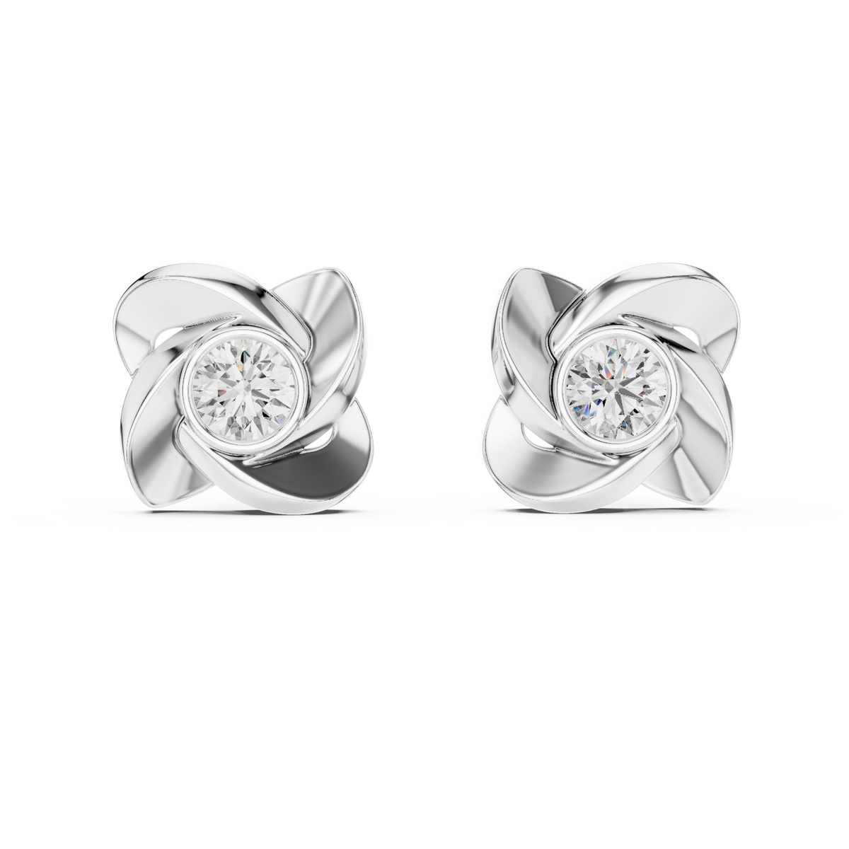 Emerald-Cut Diamond Art Deco Halo Studs
